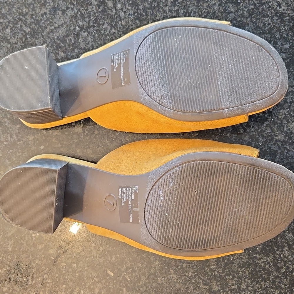 Universal Thread Mustard Suede Mules - Picture 4 of 4